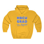 Load image into Gallery viewer, HBCU GRAD &#39;no regrets&#39; Pullover Hoodie | Royal Blue &amp; Gold
