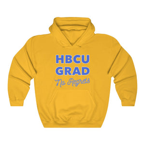 HBCU GRAD 'no regrets' Pullover Hoodie | Royal Blue & Gold
