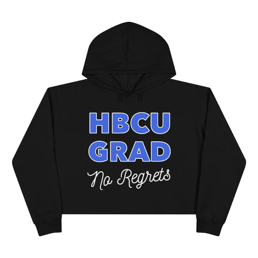 HBCU GRAD 'No Regrets' Crop Hoodie | Royal Blue