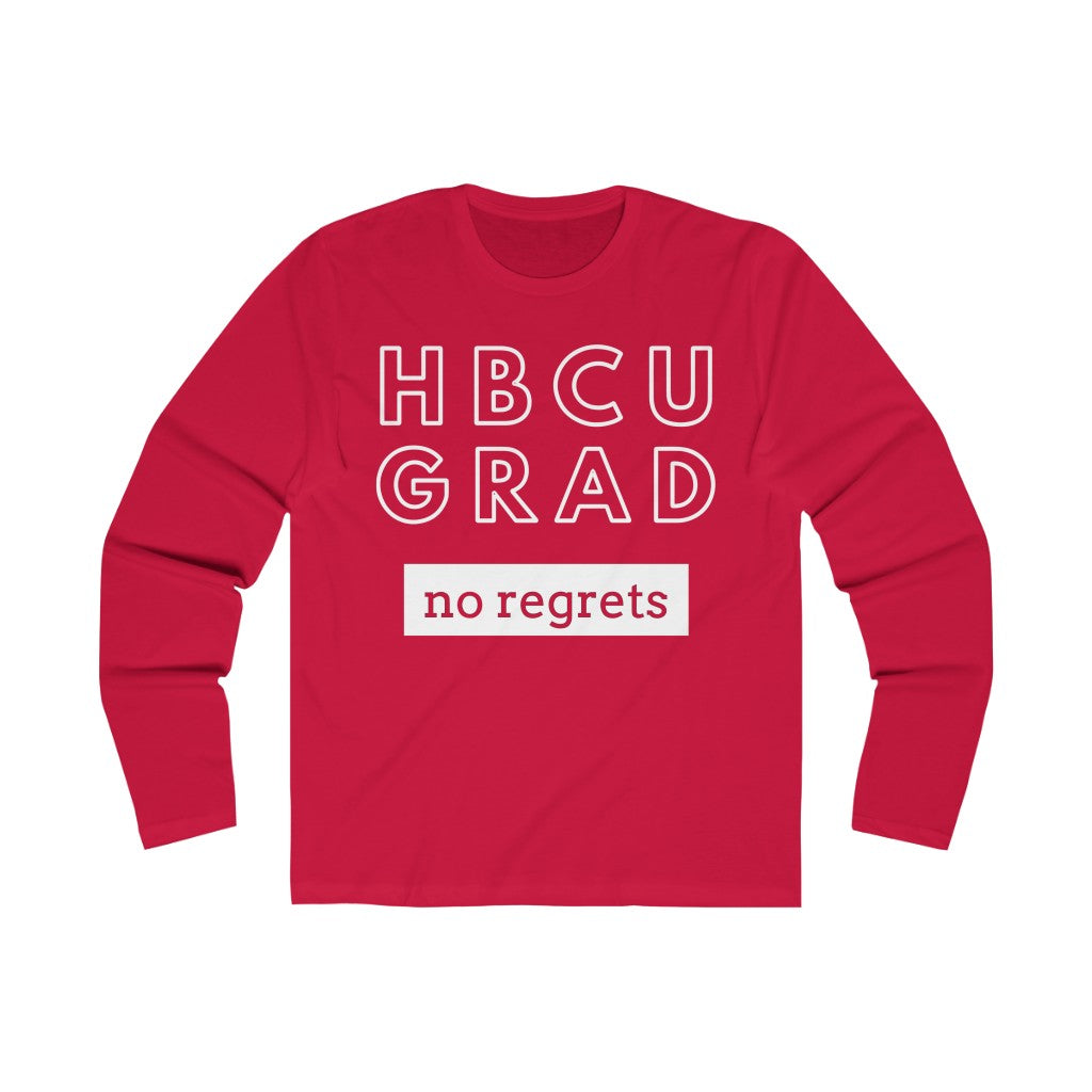HBCU GRAD 'no regrets' FITTED Long Sleeve T-Shirt