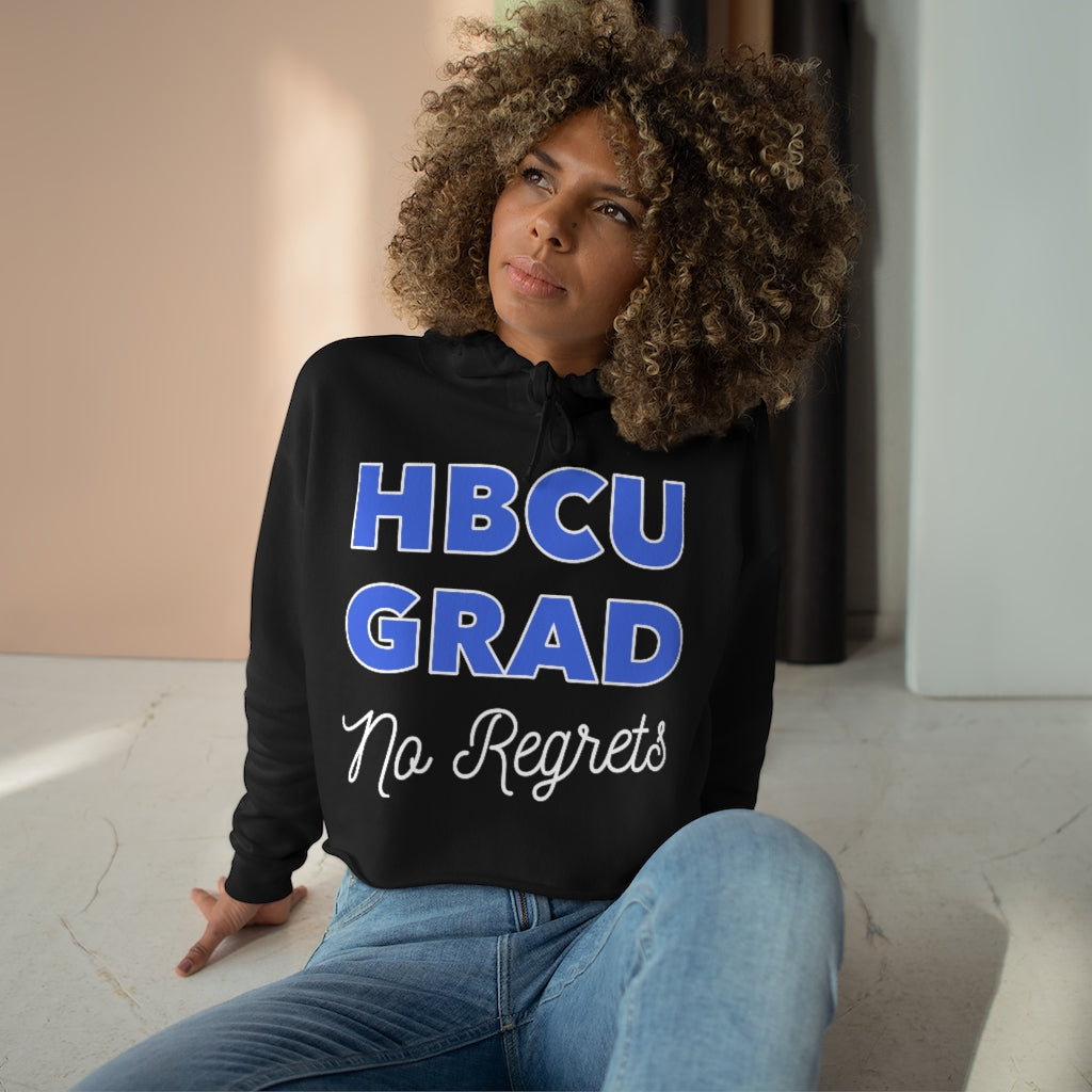 HBCU GRAD 'No Regrets' Crop Hoodie | Royal Blue