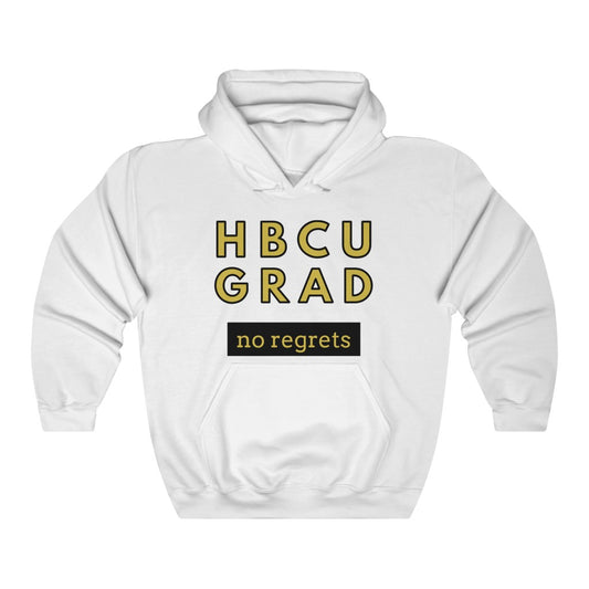 HBCU GRAD 'no regrets' Pullover Hoodie | Black & Gold