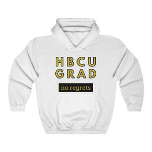 HBCU GRAD 'no regrets' Pullover Hoodie | Black & Gold