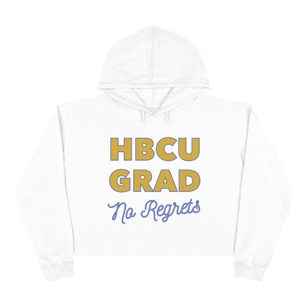 HBCU GRAD 'No Regrets' Crop Hoodie | Royal Blue & Gold