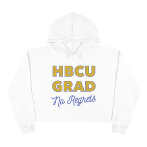HBCU GRAD 'No Regrets' Crop Hoodie | Royal Blue & Gold