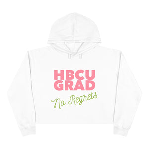 HBCU GRAD 'No Regrets' Crop Hoodie | Pink & Green