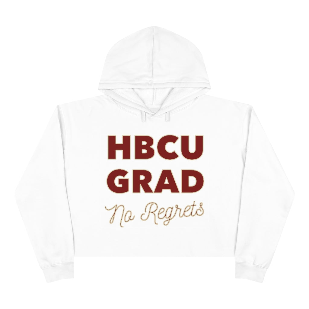 HBCU GRAD 'No Regrets' Crop Hoodie | Crimson & Cream