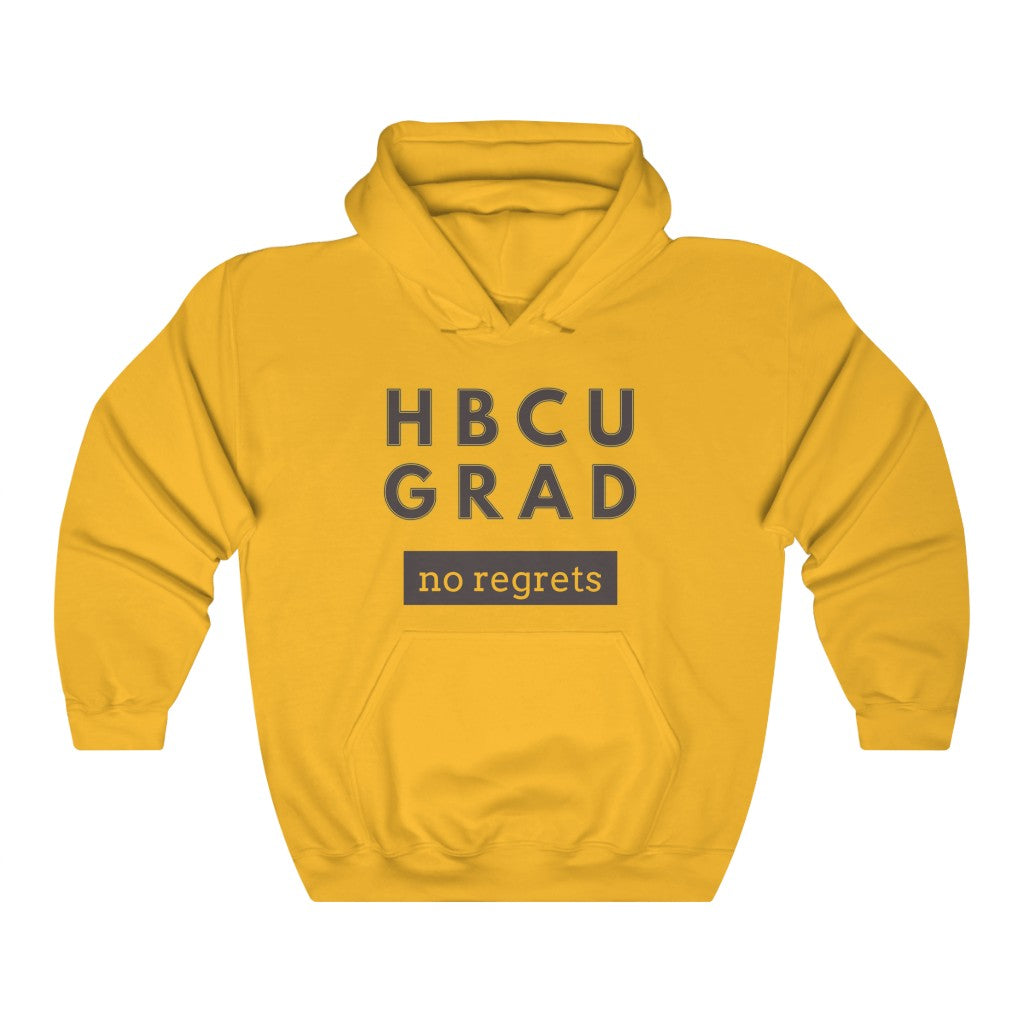 HBCU GRAD 'no regrets' Pullover Hoodie | Brown & Gold