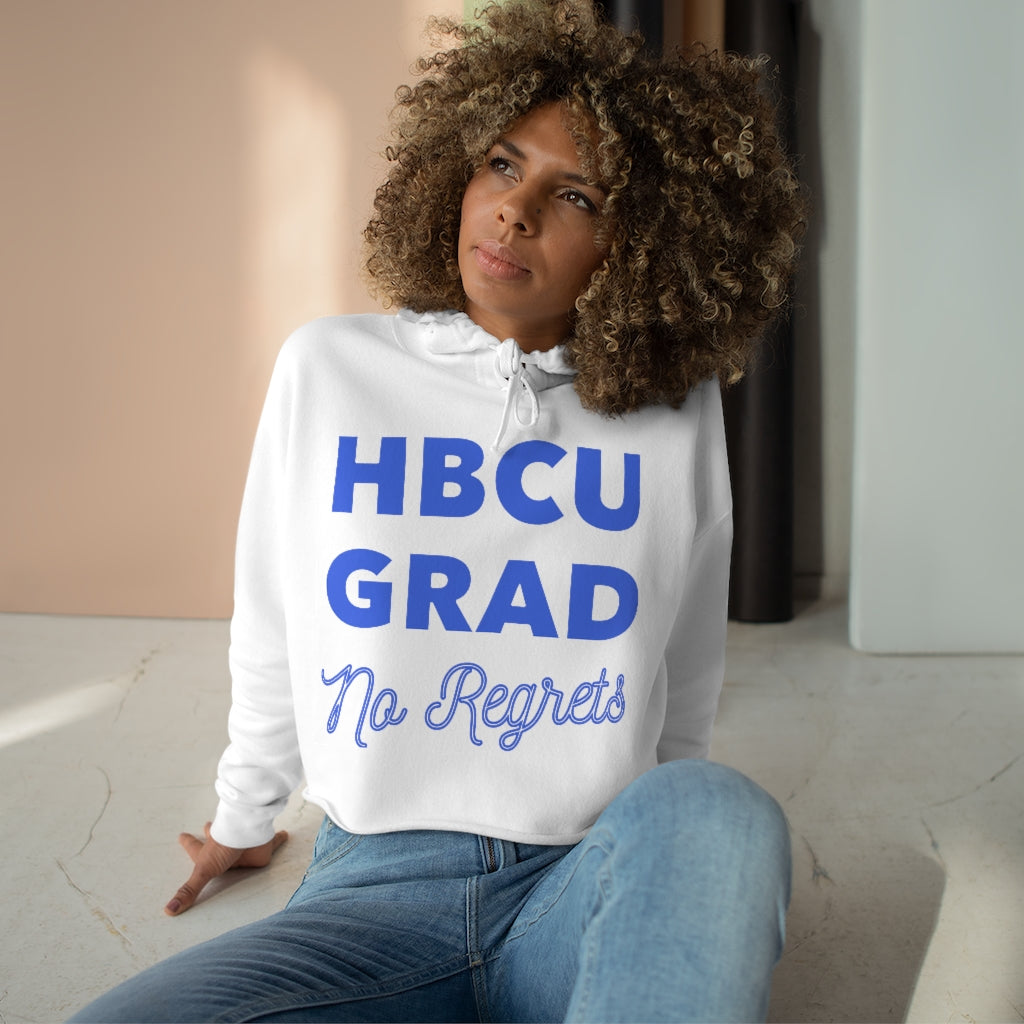HBCU GRAD 'No Regrets' Crop Hoodie | Royal Blue