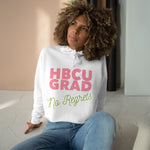 Load image into Gallery viewer, HBCU GRAD &#39;No Regrets&#39; Crop Hoodie | Pink &amp; Green
