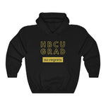 Load image into Gallery viewer, HBCU GRAD &#39;no regrets&#39; Pullover Hoodie | Black &amp; Gold
