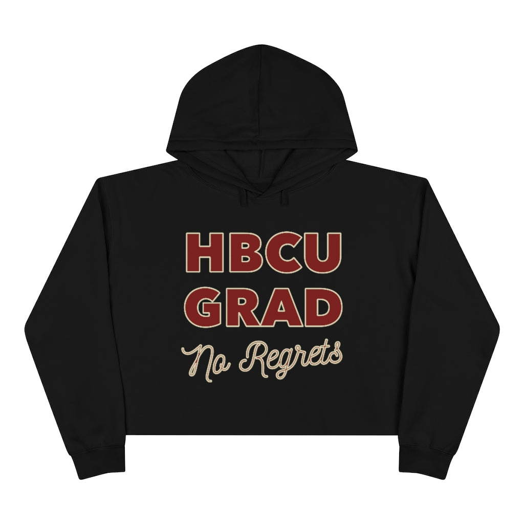 HBCU GRAD 'No Regrets' Crop Hoodie | Crimson & Cream